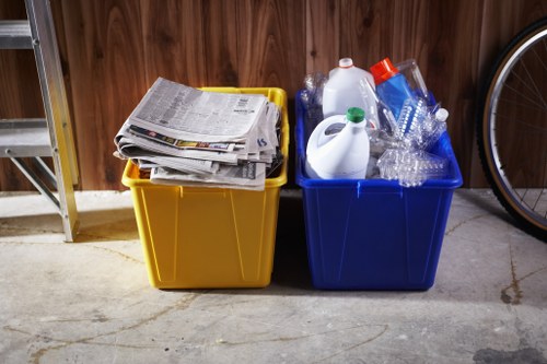 Business professionals managing waste in a Chiswick office